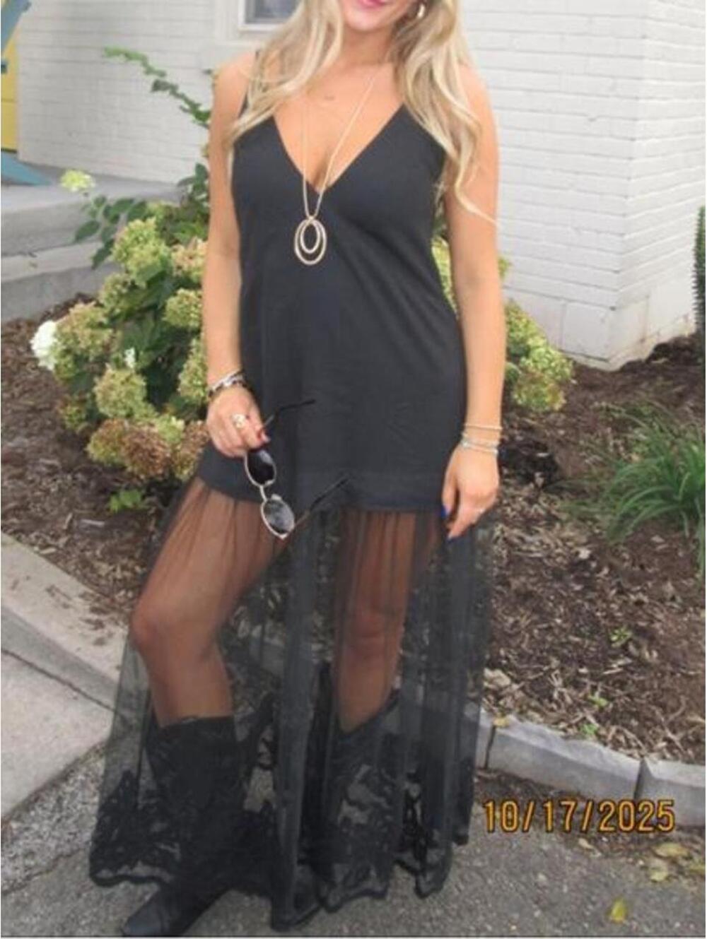 Anthropologie Celandine Sleeveless Sheer Maxi Slip Dress - Picture 2 of 6
